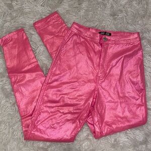 Hot Pink Shiny High Waisted Pants